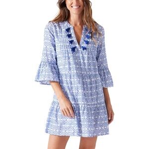 Tommy Bahama Blue Geometric Swim Cover-Up